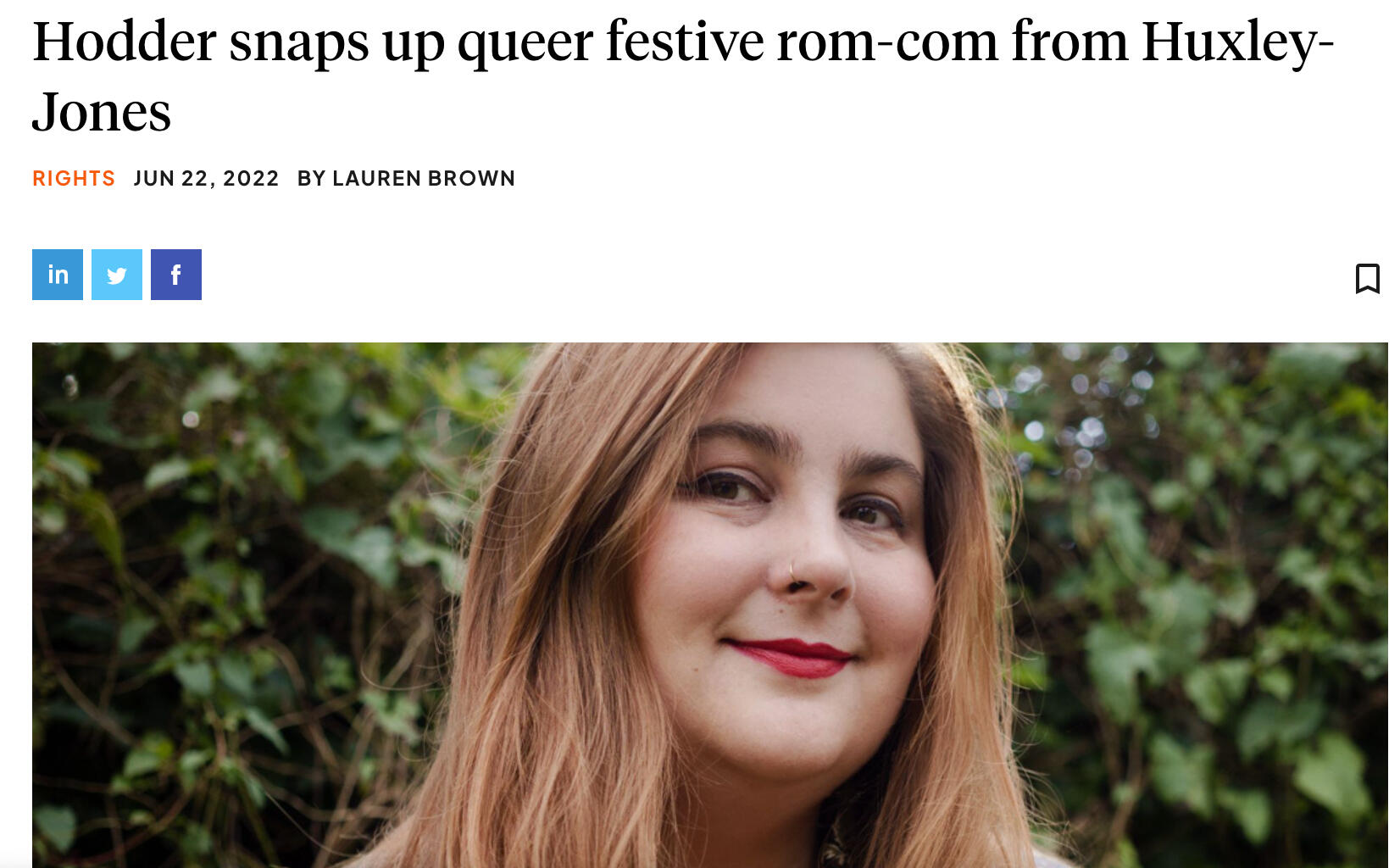 Hodder snaps up queer festive romcom from Huxley-Jones