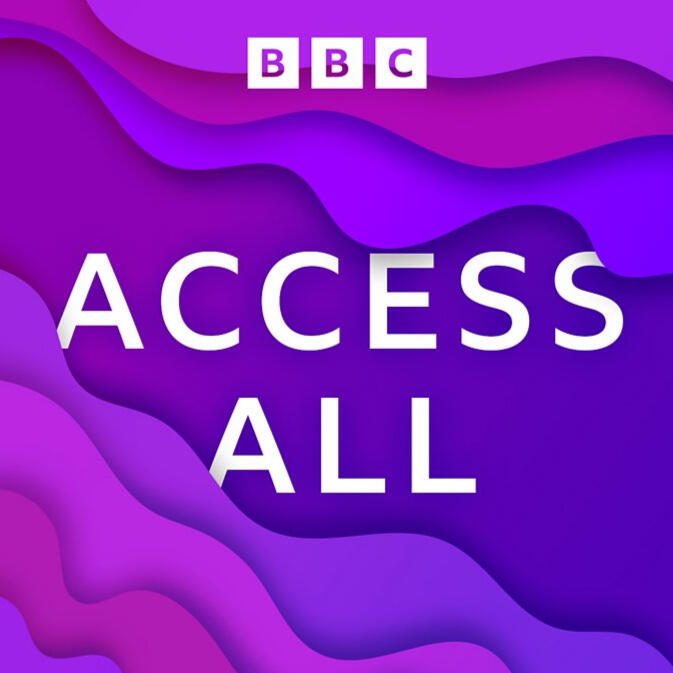 A purple swirl around the text BBC Access All